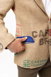 THE COFFEE JACKET Classico Sky Blue MEN - fesches Casual- und Business-Sakko für Herren aus Kaffeesäcken exklusiv originell einmalig Premium-Qualität